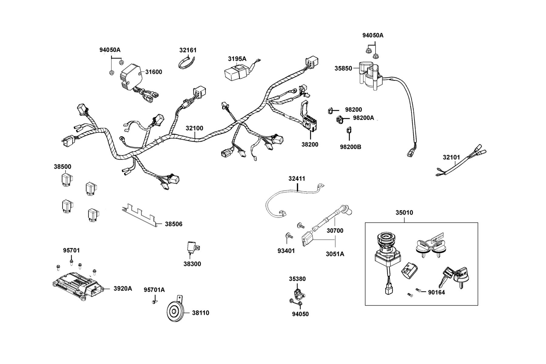 MXU 270I EURO 2026MY Harness Wire parts diagram