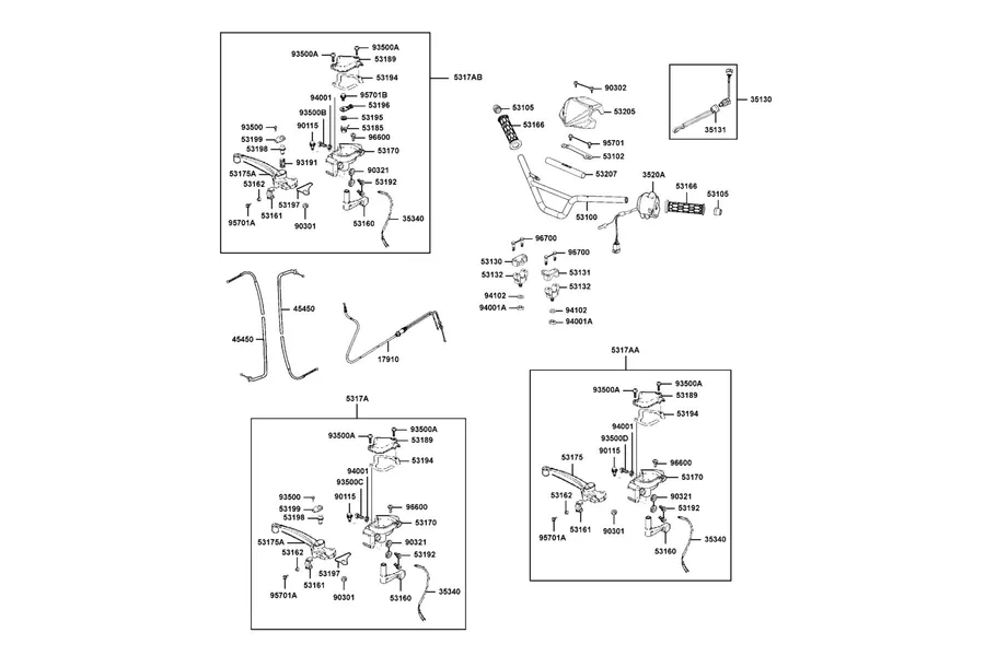F01 Handle Steering and Handle Cover parts diagram