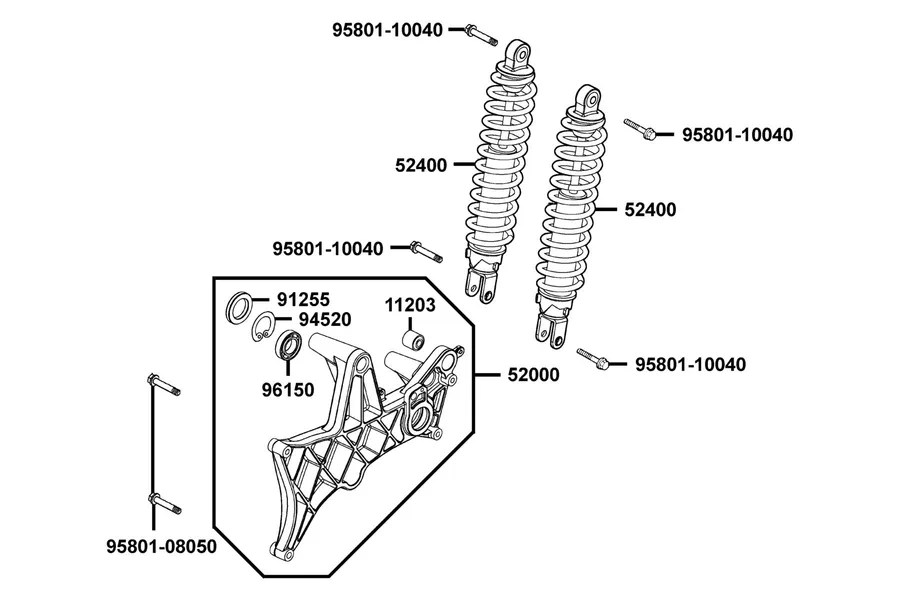 F16 Rear Cushion parts diagram