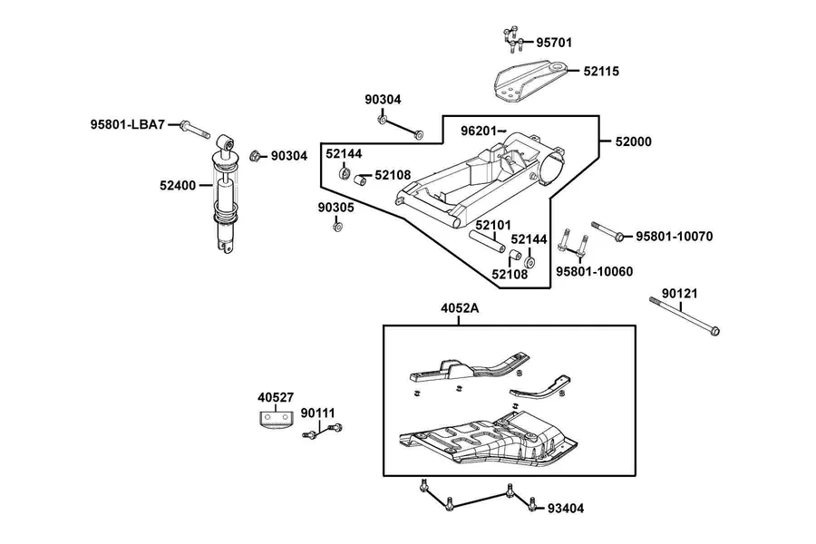 F18 Rear Fork parts diagram