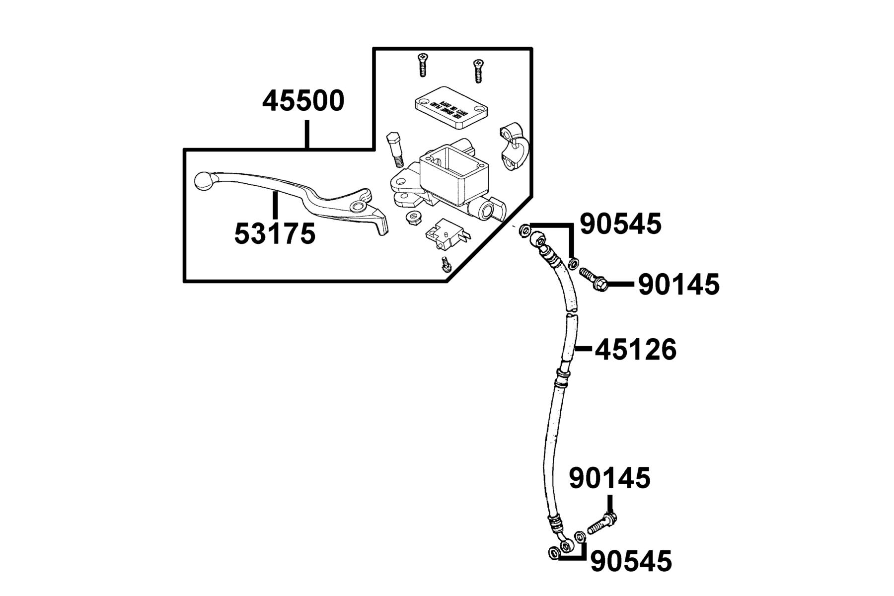 Agility 50 MY2026 Brake Master Cylinder parts diagram