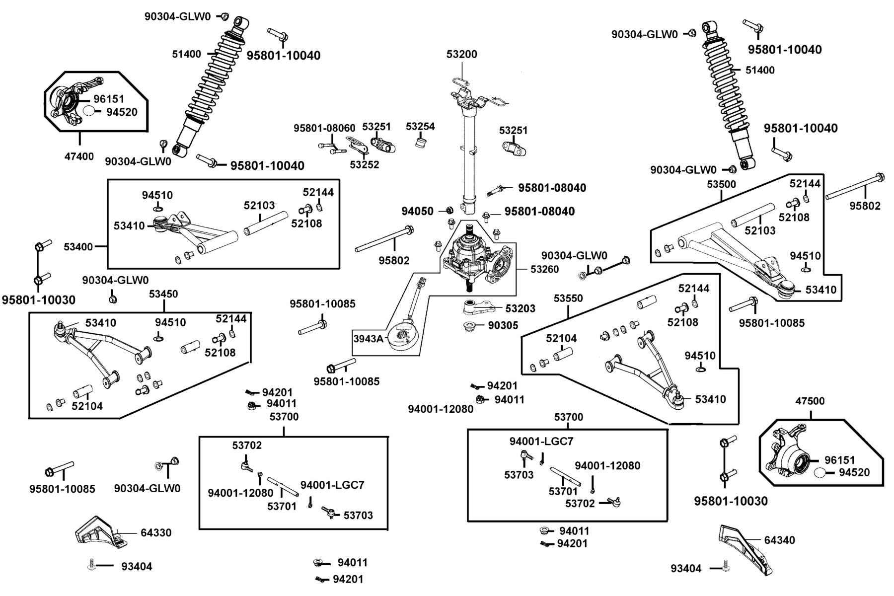 MXU 550i (2026MY) Stem Steering parts diagram