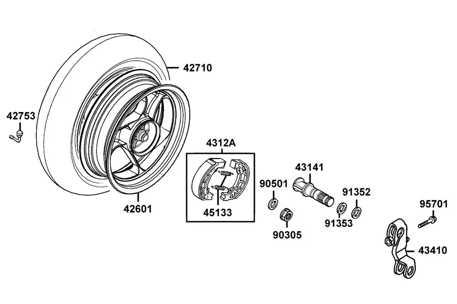 F08 Rear Wheel parts diagram