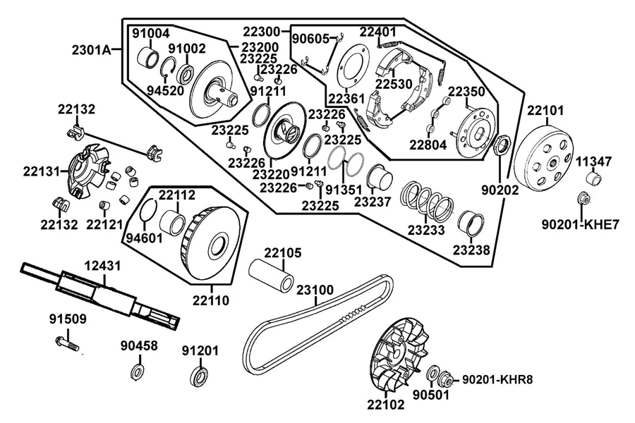 E05 Transmission Pulley parts diagram