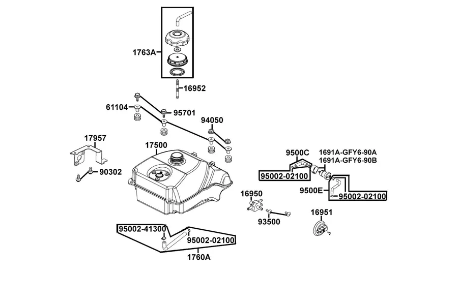 F10 Fuel Tank parts diagram