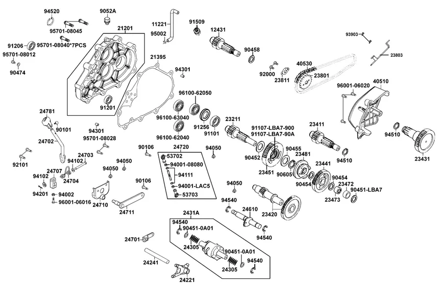 E07 Transmission parts diagram