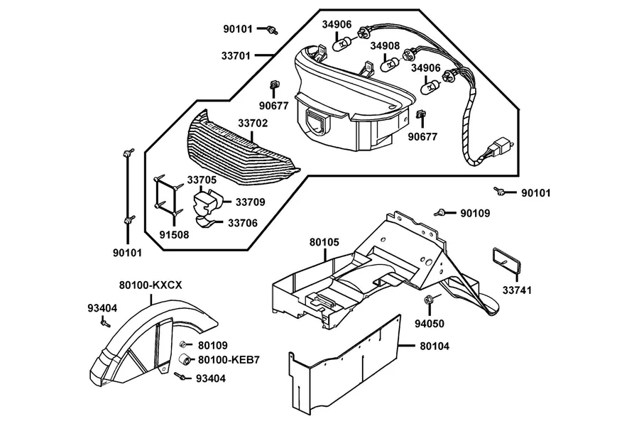F21 Tail Light parts diagram