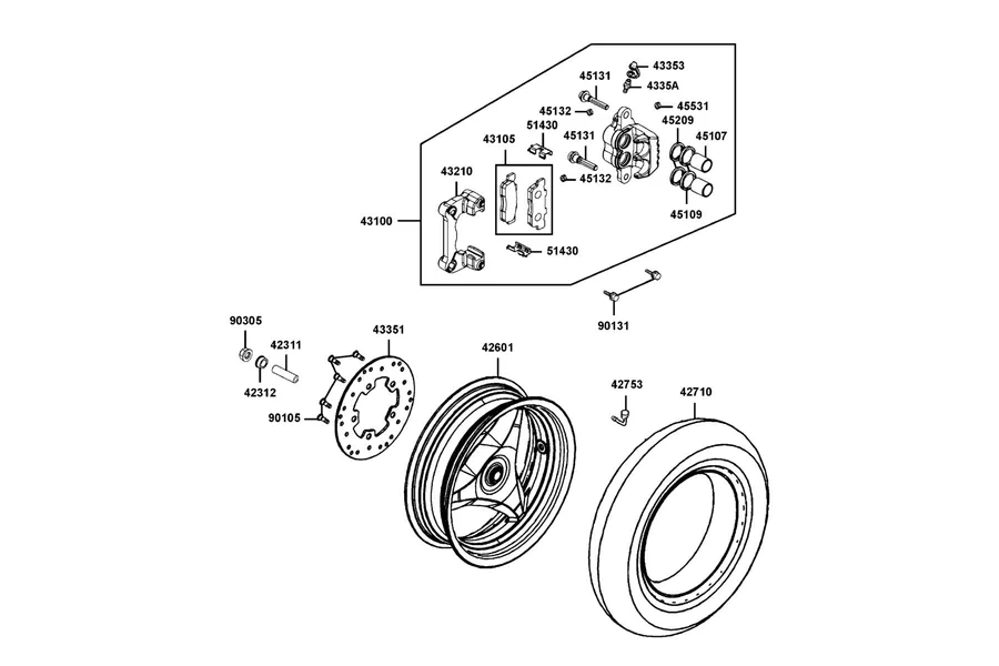 F08 Rear Wheel parts diagram