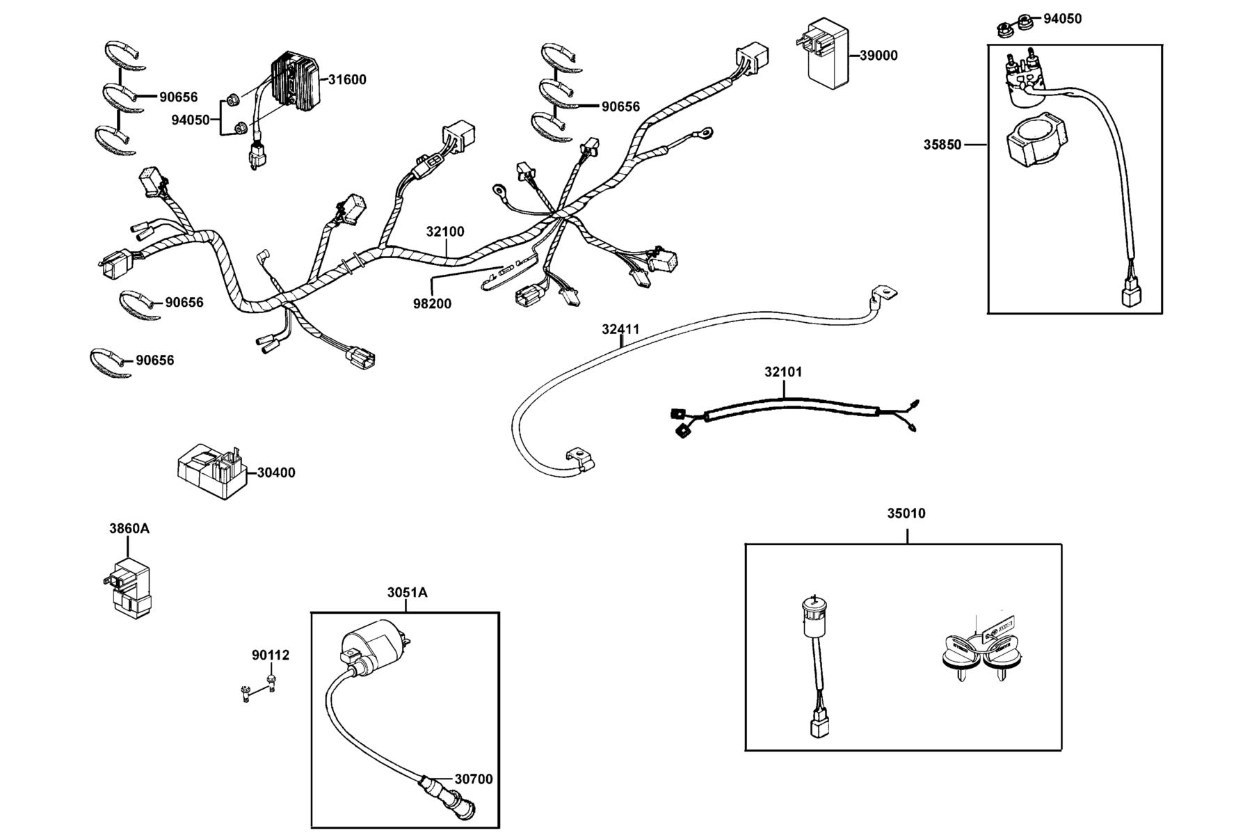 MXU 150X(2020) Wire Harness parts diagram