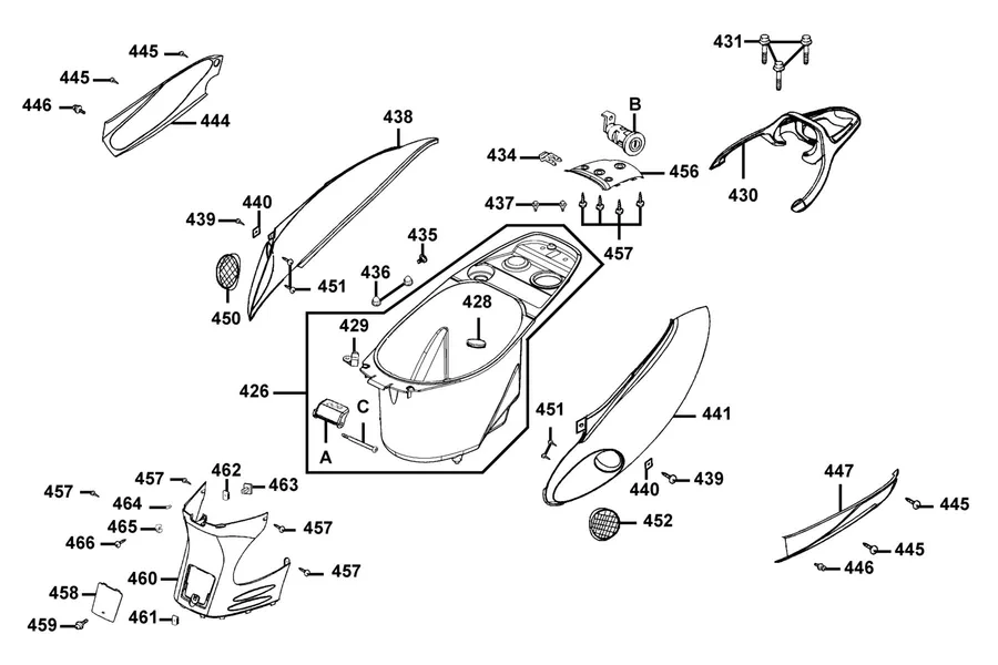 F13 Body Cover and Luggage Box parts diagram