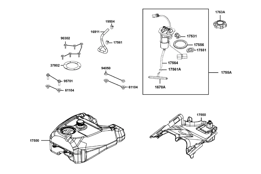 F10 Fuel Tank parts diagram