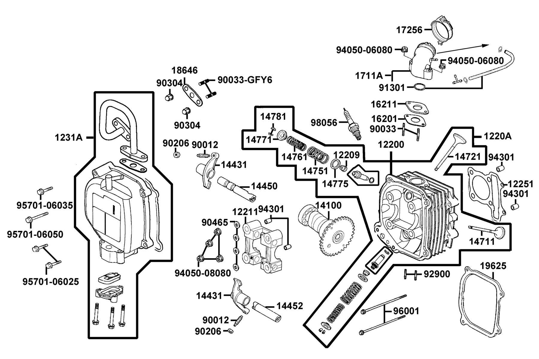 AGILITY 125(2021) Cylinder Head parts diagram
