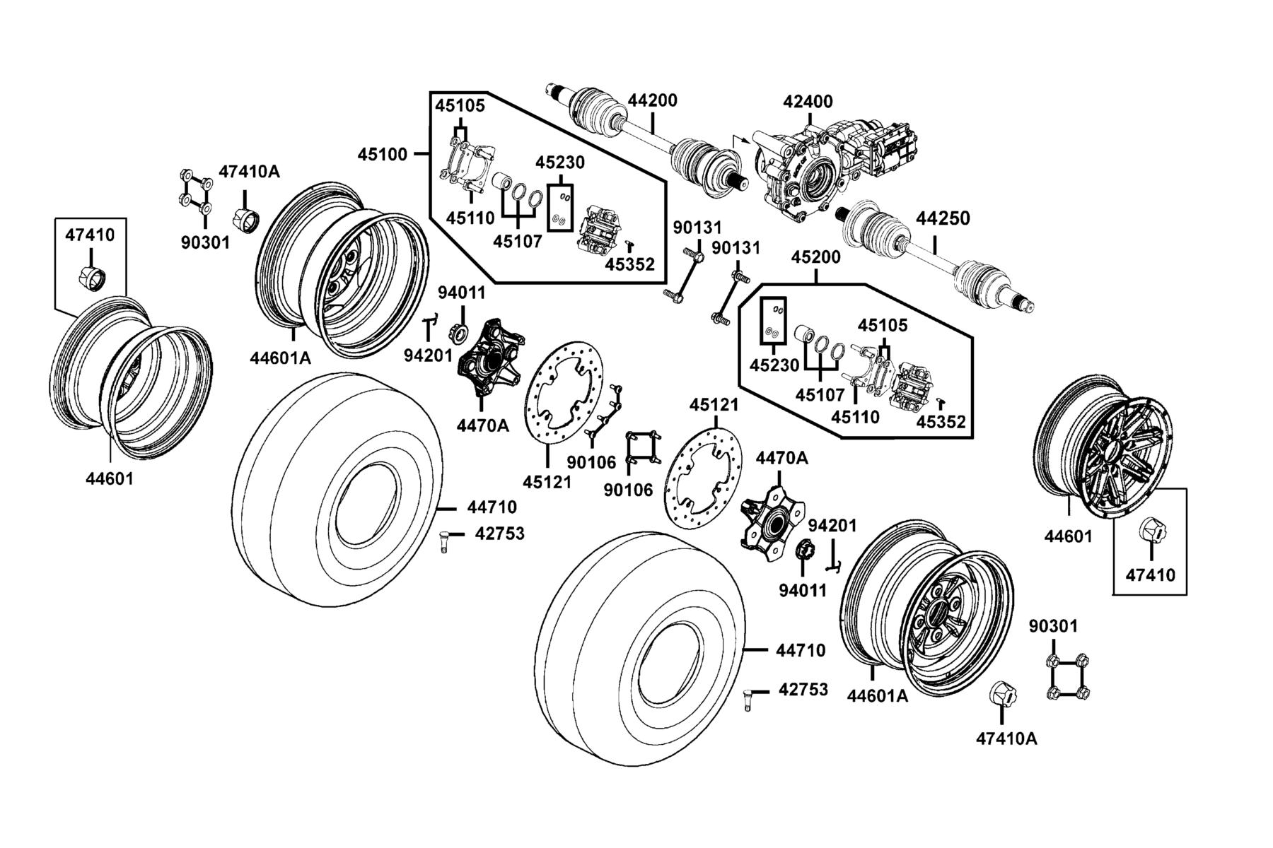 MXU 450i LE (2017~) Front Wheel parts diagram