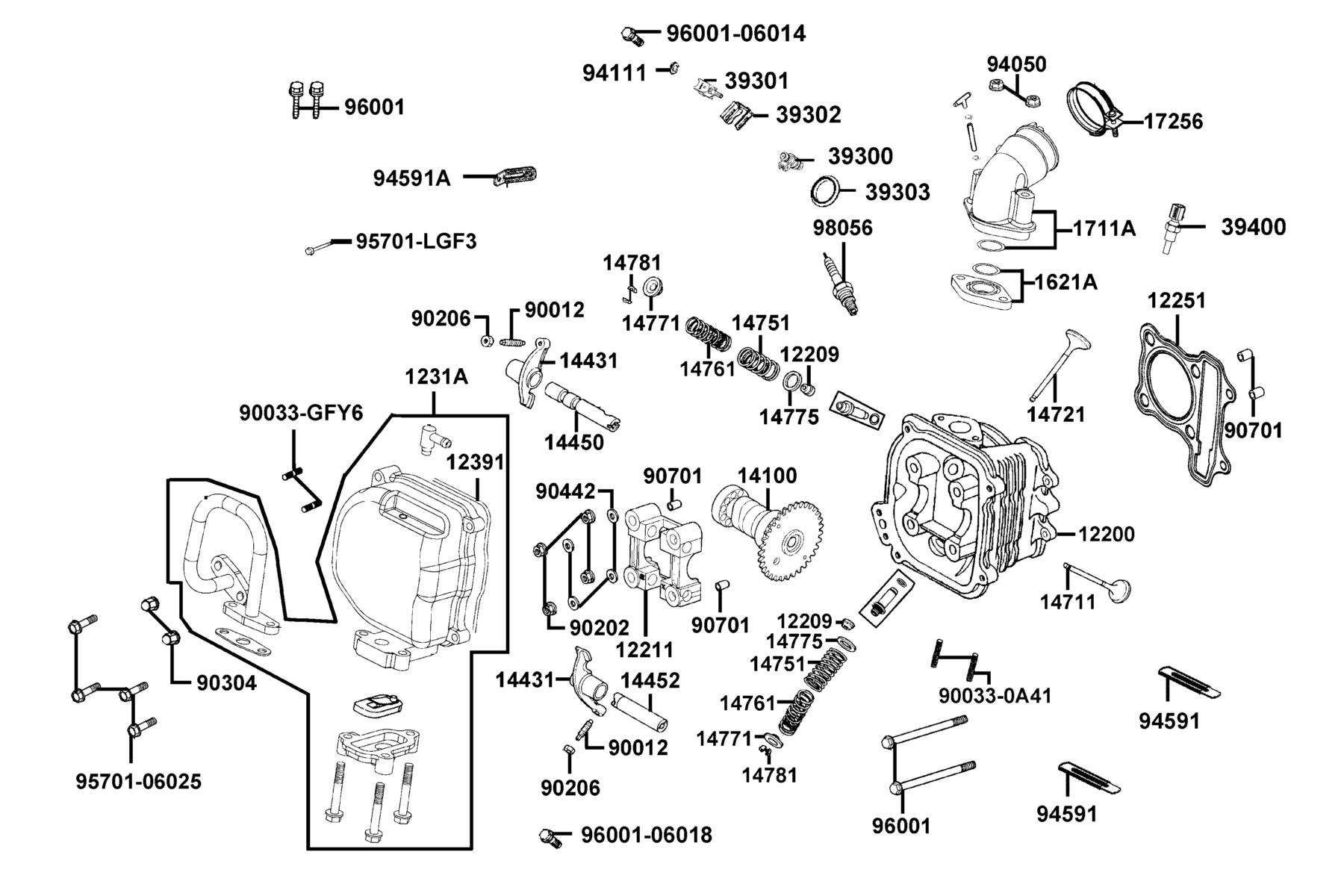 Super 8 50 MY2026 Cylinder Head parts diagram