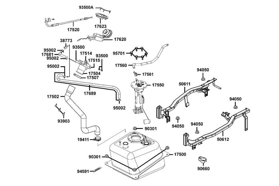F10 Fuel Tank parts diagram