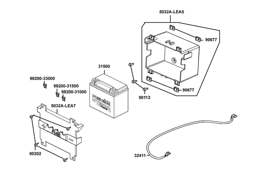 F11 Battery parts diagram