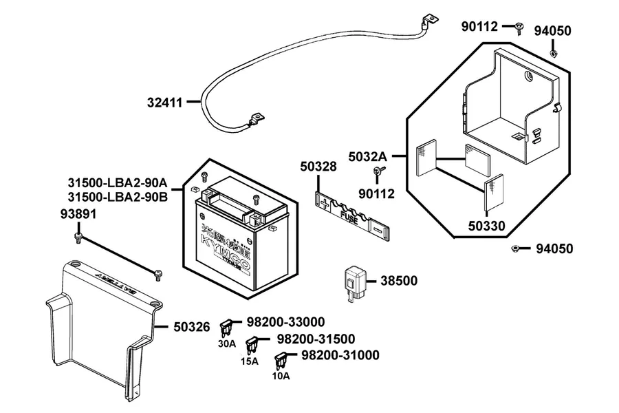 F11 Battery parts diagram