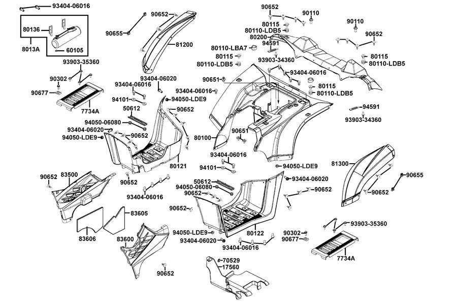 F12 Fender Rear parts diagram