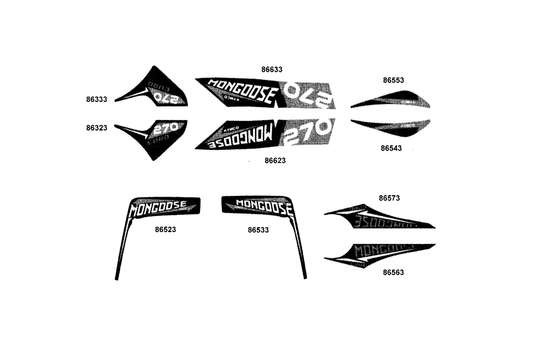 Mongoose 270(2020) Emblem ● Stripe parts diagram