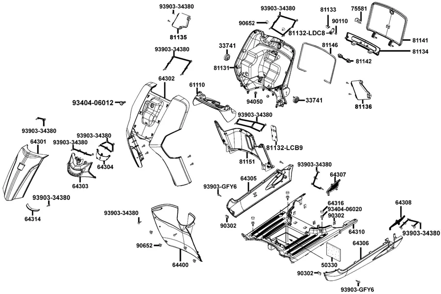 F05 Front Cover and Front Fender parts diagram