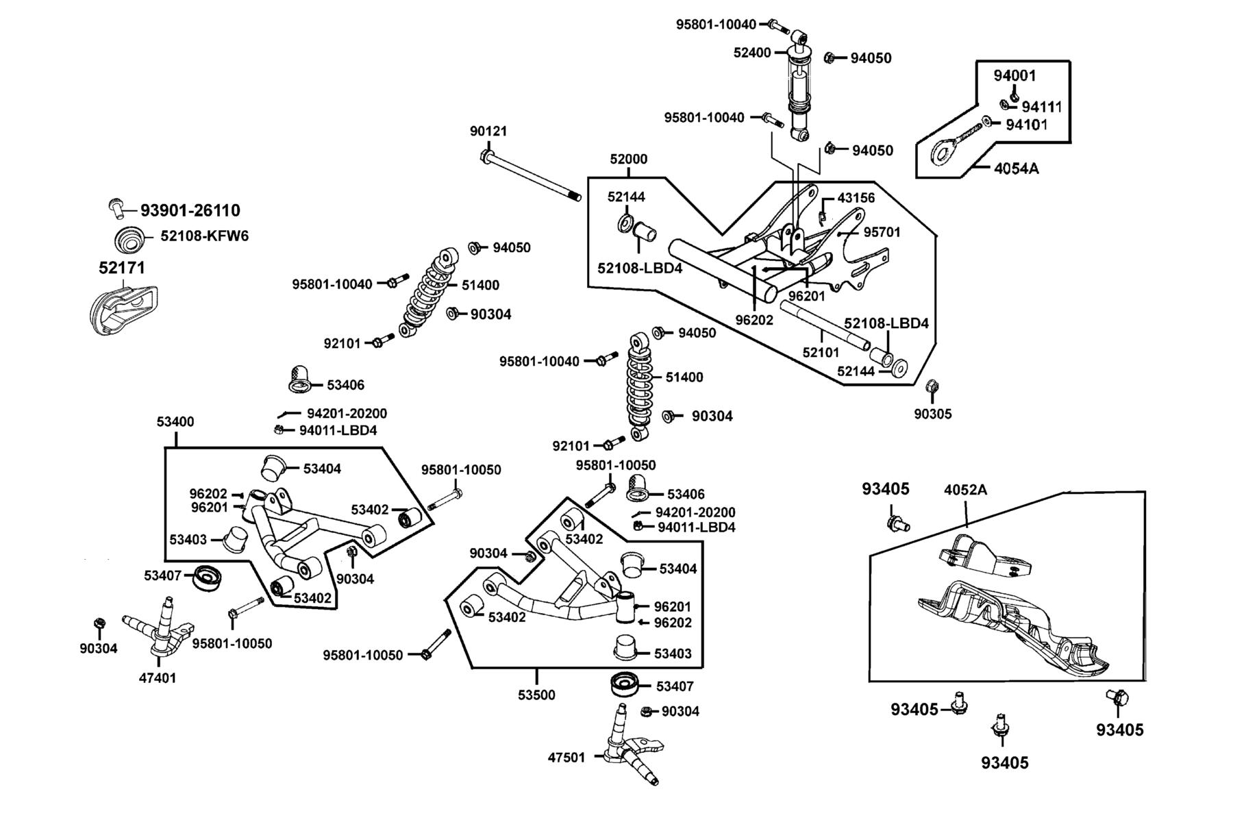 Mongoose 90S(2018) Cushion●Fork Rear parts diagram