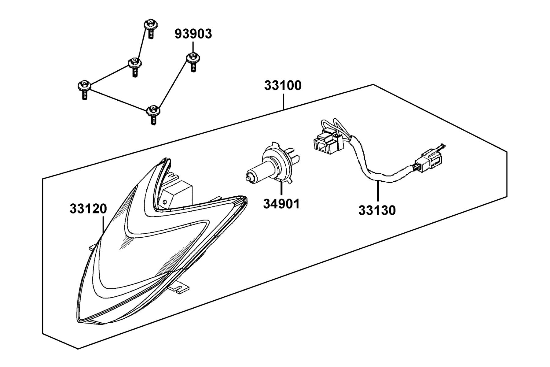 MONGOOSE 110i Head Light parts diagram