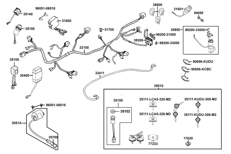 F20 Harness Wire parts diagram