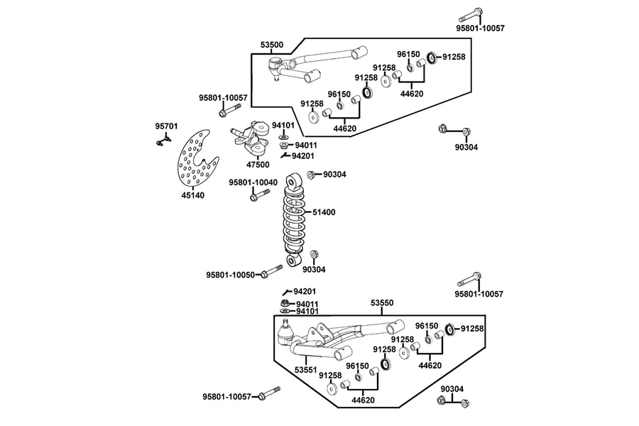 F17 Cushion and Left Arm Swing parts diagram