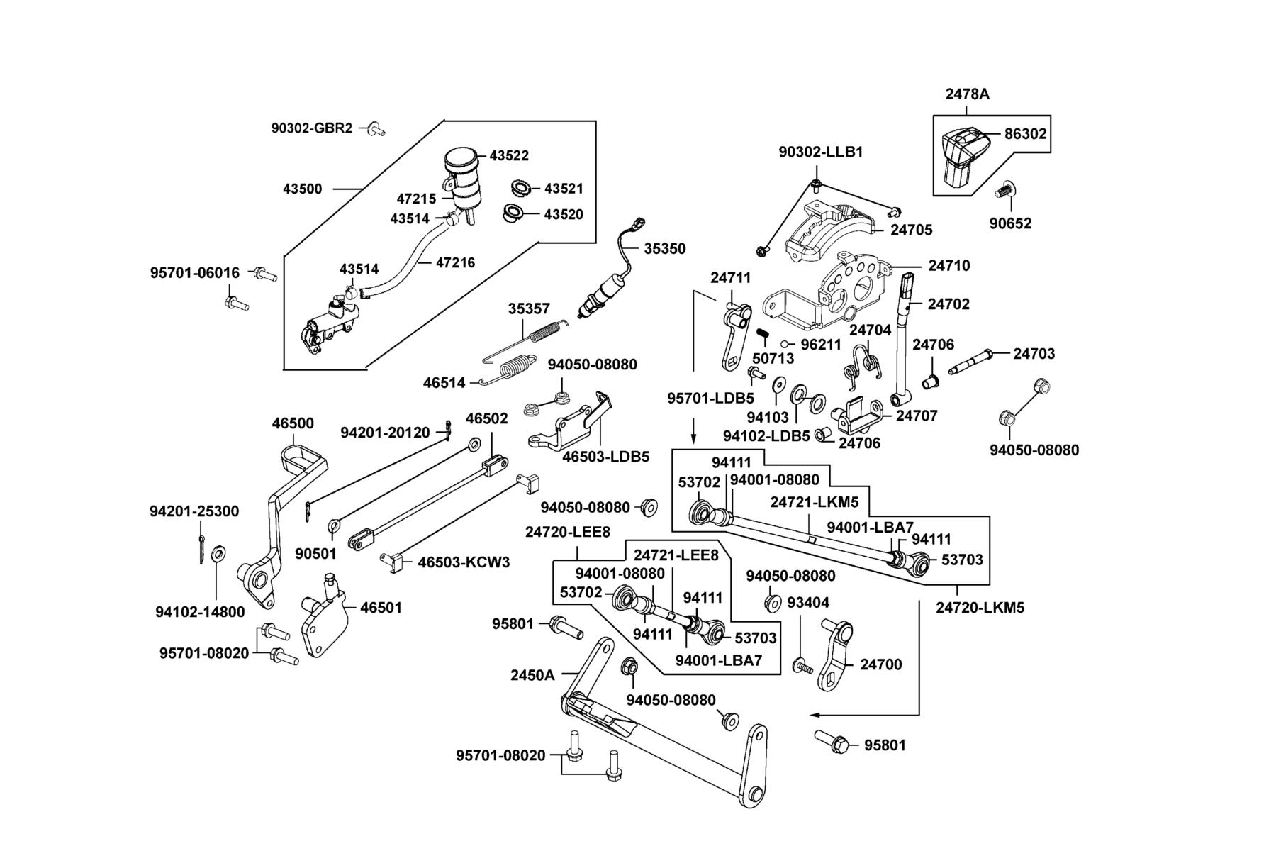 MXU 700i LE 2024 Master Cylinder Rear parts diagram