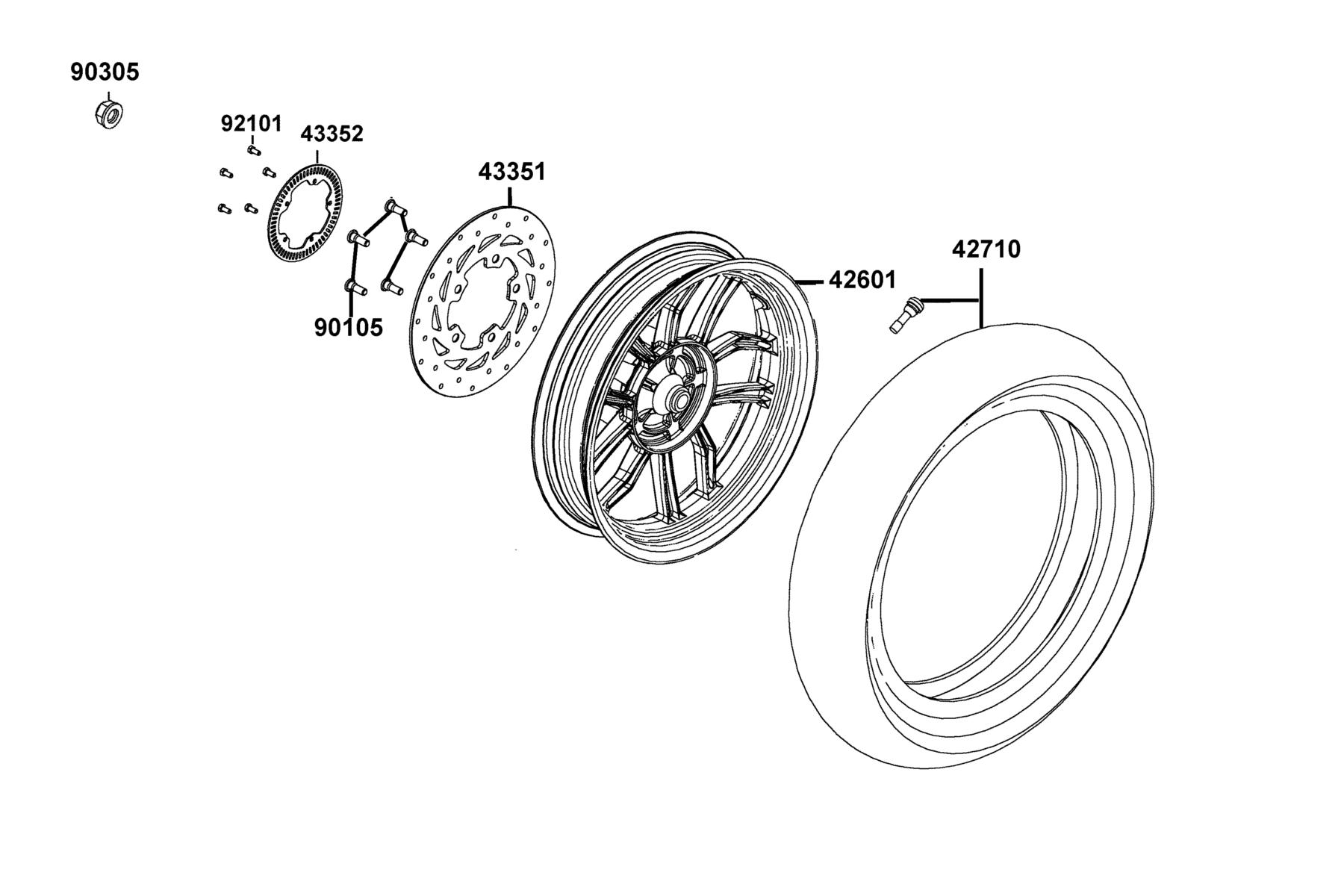 New People S 150(2023) Rear Wheel parts diagram