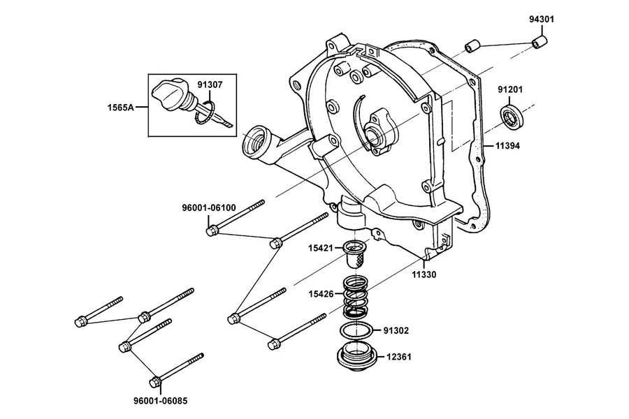 E04 Right Crankcase Cover parts diagram