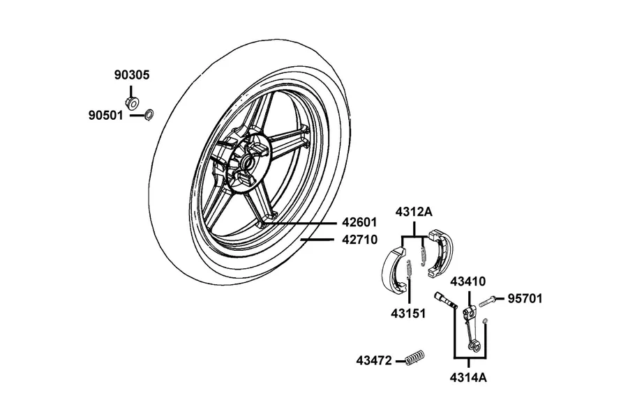 F08 Rear Wheel parts diagram