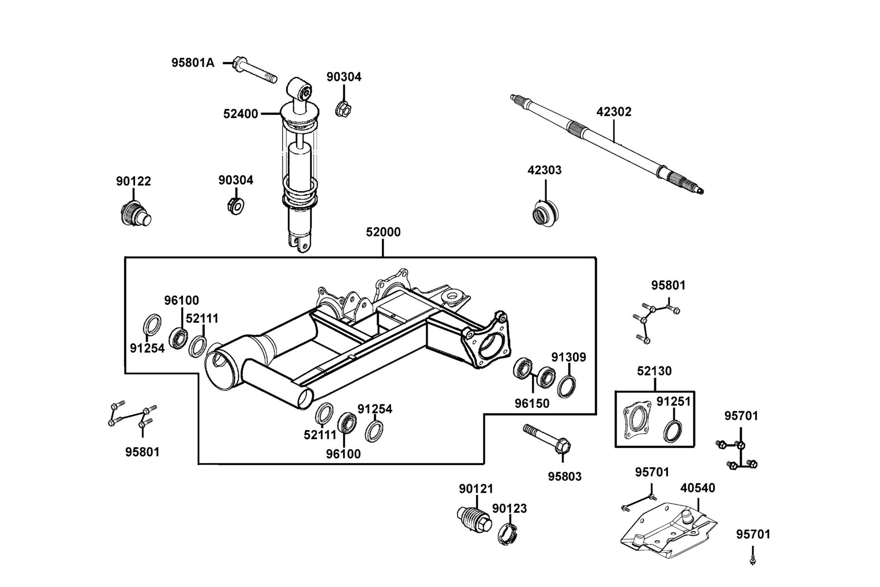 MXU 270 (2016~) Rear Fork parts diagram
