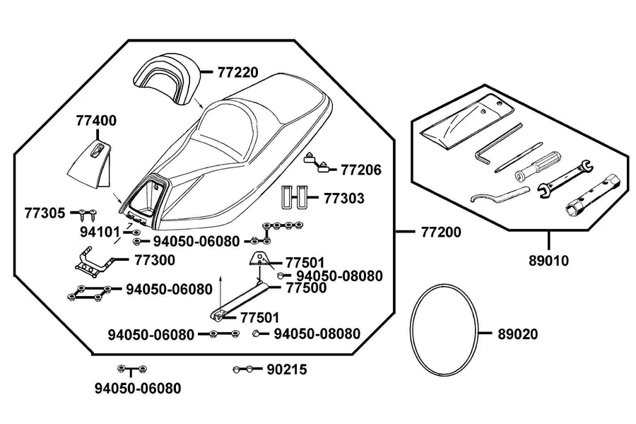 F09 Seat parts diagram