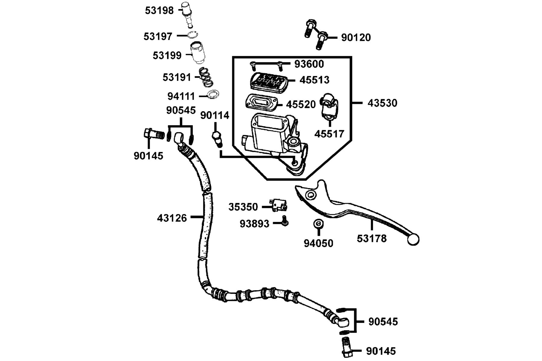 Mongoose 70s(2018) Front Handle Bracket parts diagram