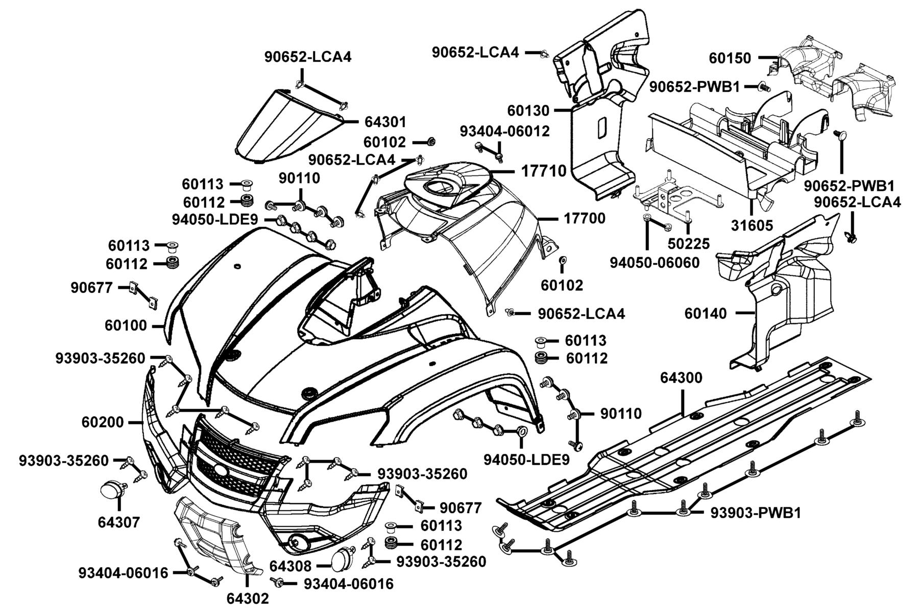 MXU 450 (2017~) Fender Front parts diagram