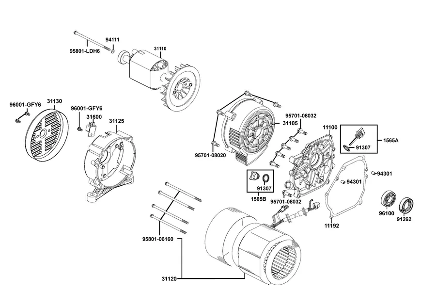 E03 Crank Case Comp Right parts diagram