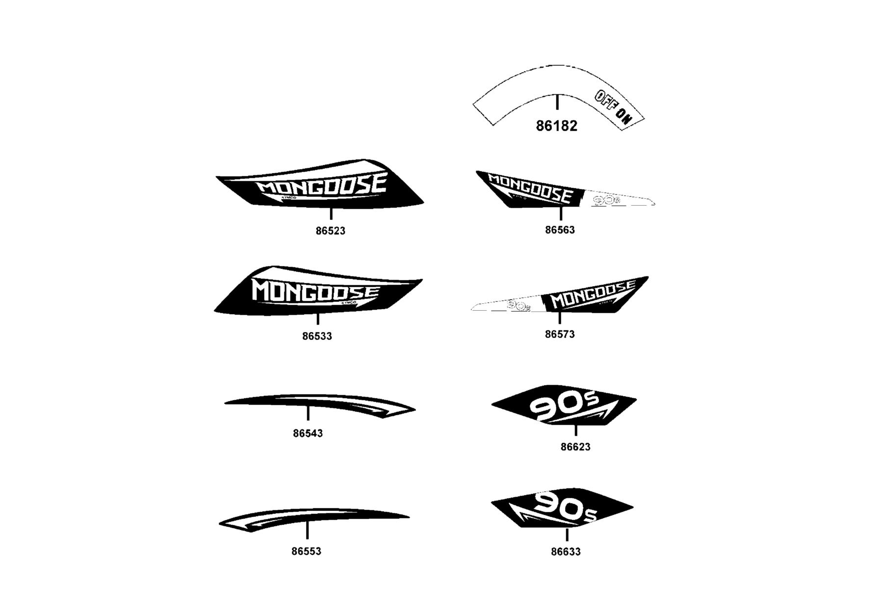 MONGOOSE 90S(2020) Emblem●Stripe parts diagram