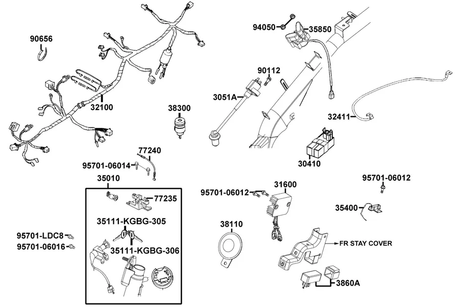 F19 Wire Harness parts diagram
