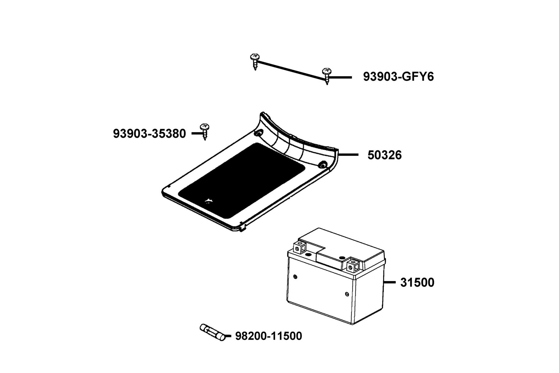 LIKE 200(2010~) Battery parts diagram