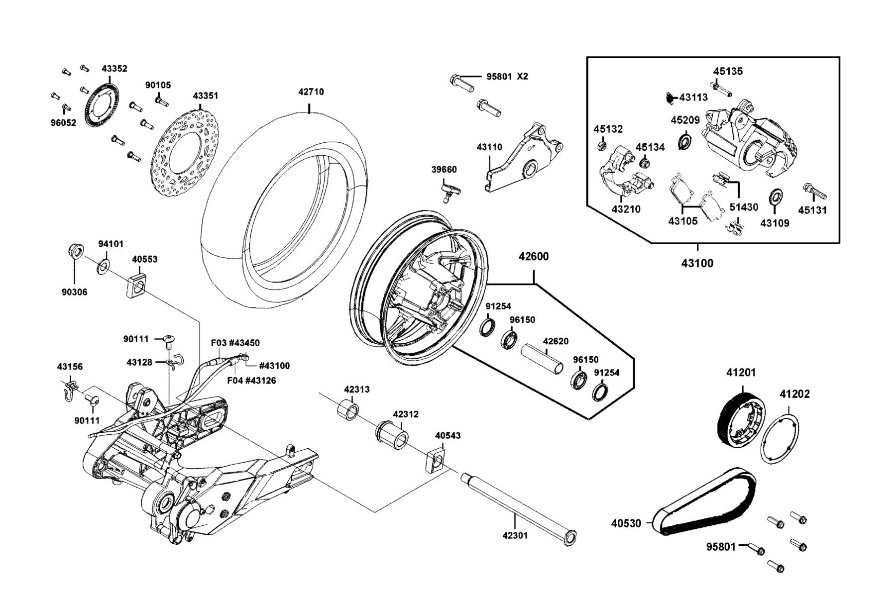 CV3 Rear Wheel parts diagram
