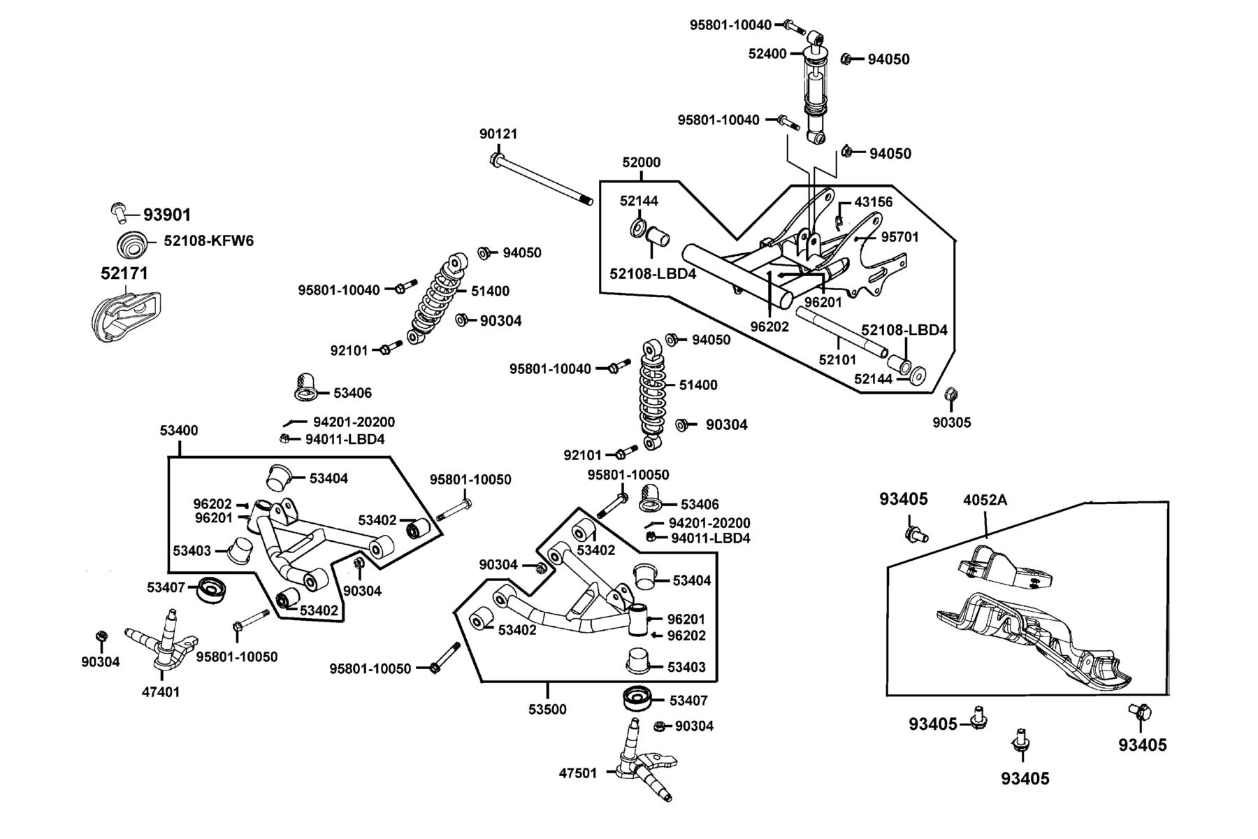 MONGOOSE 90S(2022) Cushion●Fork Rear parts diagram