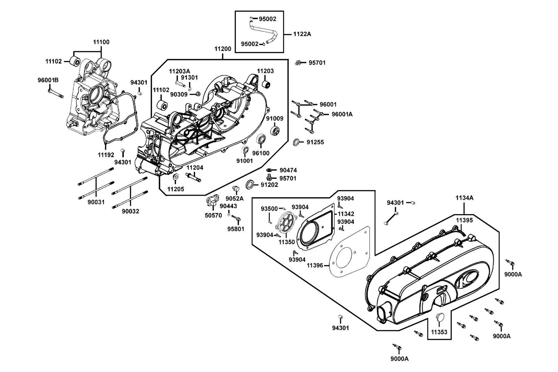 COMPAGNO 110i (2016~) Crank Case parts diagram