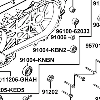 91004-KBN2-C00 BRG BALL RADIAL 6201 — diagram cutout