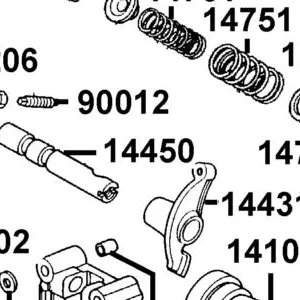 14450-KGBG-W10 SHAFT COMP IN ROCKER ARM — diagram cutout