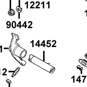 14452-KGBG-W10 SHAFT EXH ROCKER ARM — diagram cutout