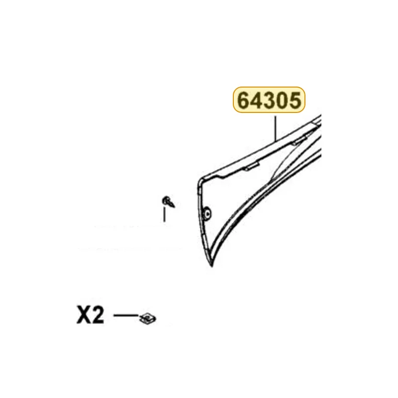 64305-AAA8-BA0-1DP "SKIRT, R SIDE" — diagram cutout
