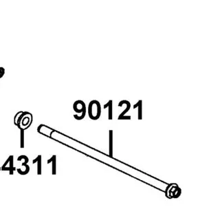 90121-KBE2-C01 BOLT RR FORK PIVOT M12*255 — diagram cutout