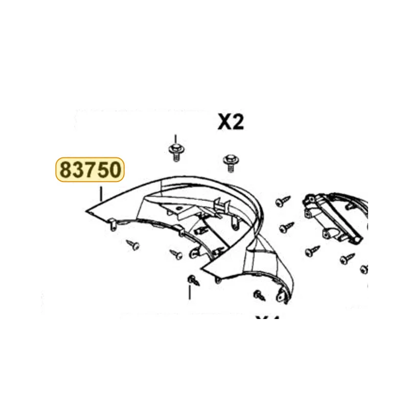 83750-AAA8-BA0-4TP "COVER, RR. CENTER" — diagram cutout