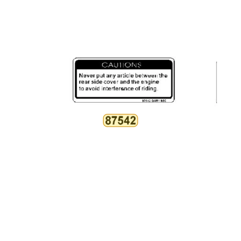 87542-GAR1-BA0 MARK MAINT CAUTION — diagram cutout